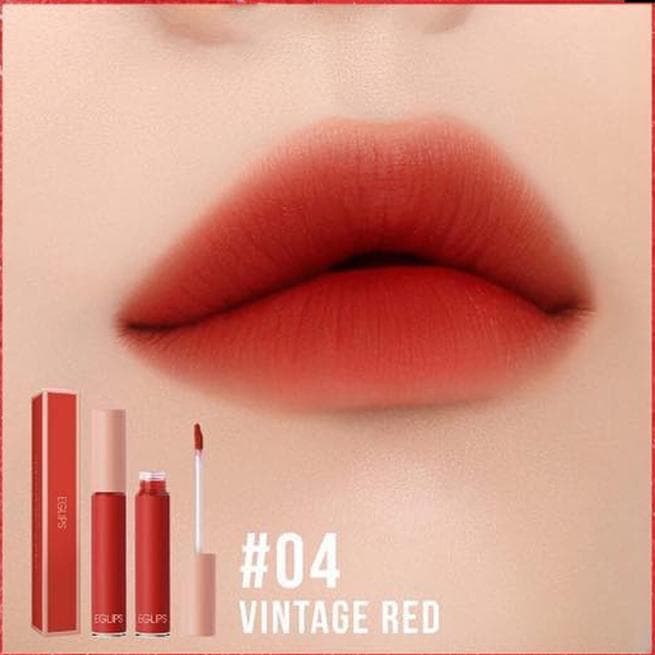 Son kem Eglips Velvet Fit Tint siêu lì 4g (#04 Vintage Red - Màu đỏ thiên cam)
