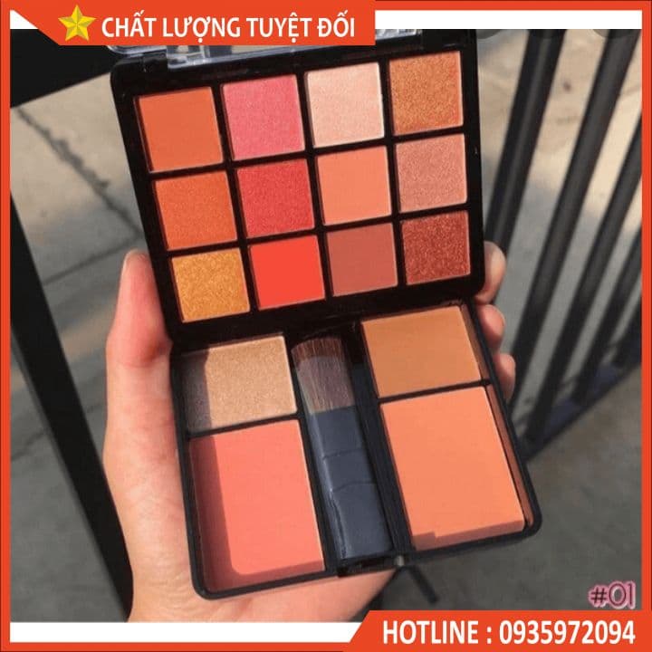 Bảng Mắt Má Hồng Tạo Khối Sivanna Hello Perfect Có Nhũ Tông Đỏ Đất No.02 - Phấn mắt kèm má hồng tông tây