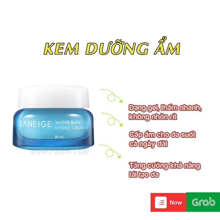 Kem dưỡng ẩm cấp nước dạng gel Laneige Water Bank Hydro Creamex 20ml