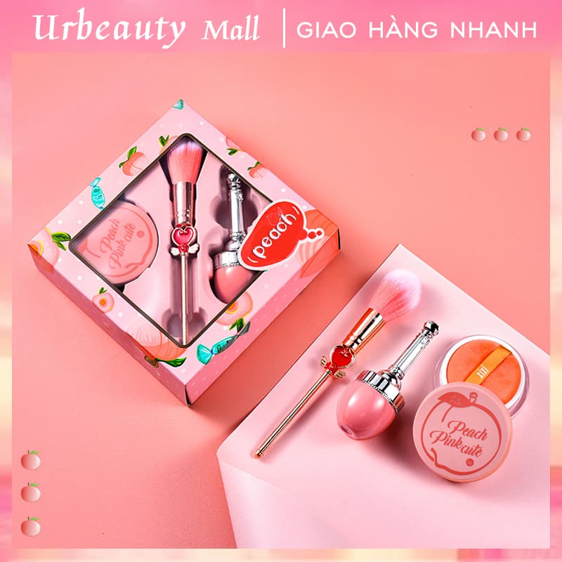 [HCM]【Urbeauty Mall】Bộ trang điểm XIXI PEACH PINK 3-SET màu hồng đào siêu đẹp