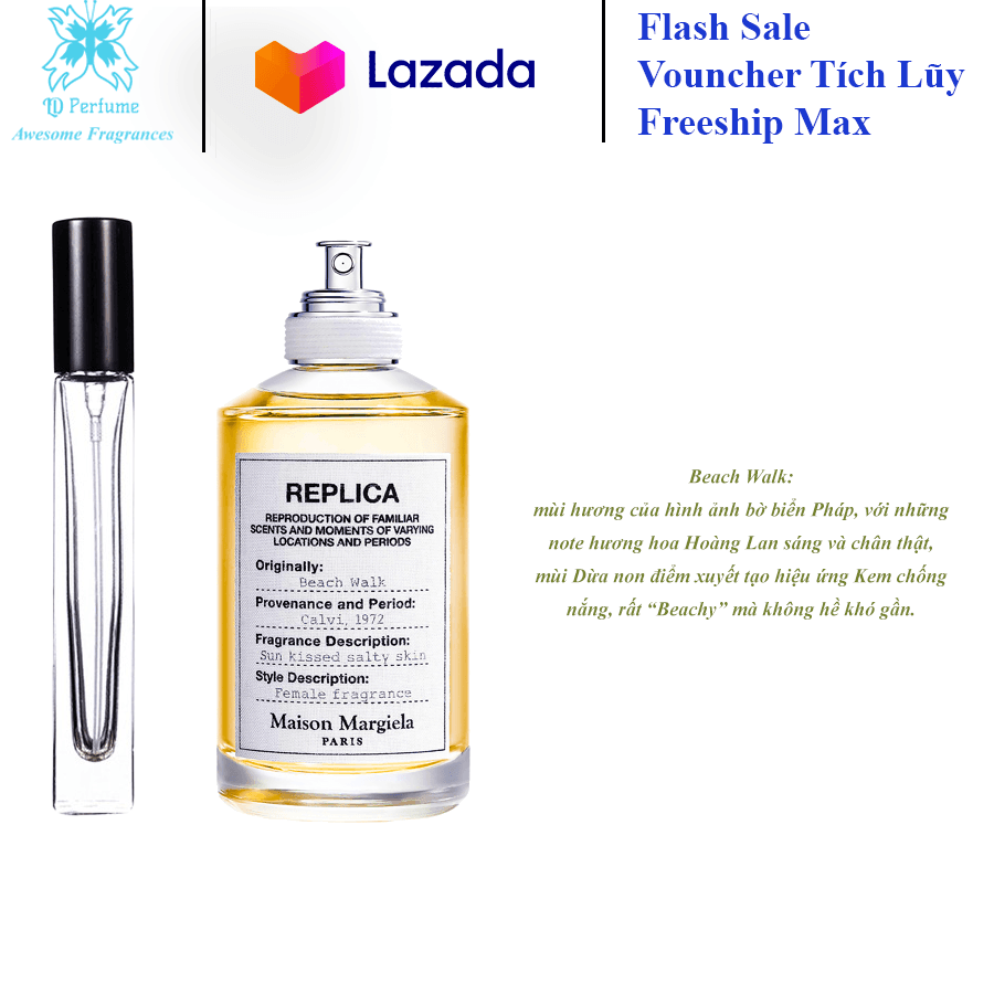 [HCM][Chính hãng] Mẫu thử 10ml nước hoa nữ Beach Walk - Maison Magiela Replica