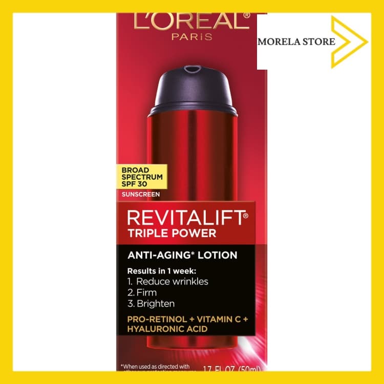 [HCM]Dưỡng chất chống lão hóa LOreal Paris Revitalift Triple Power Broad Spectrum SPF 30 Pro-Retinol Vitamin C Hyaluronic Acid 50ml