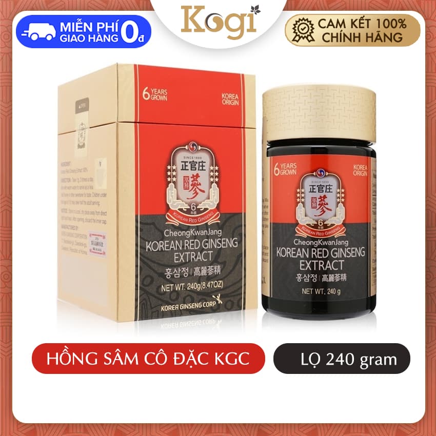 [CHÍNH HÃNG]Cao hồng sâm hộp 240g Hàn Quốc KGC 6 năm tuổiKogi Ginseng giảm stress mệt mỏi giảm căng thẳng nhức đầu giúp trấn tĩnh tỉnh táo tập trung