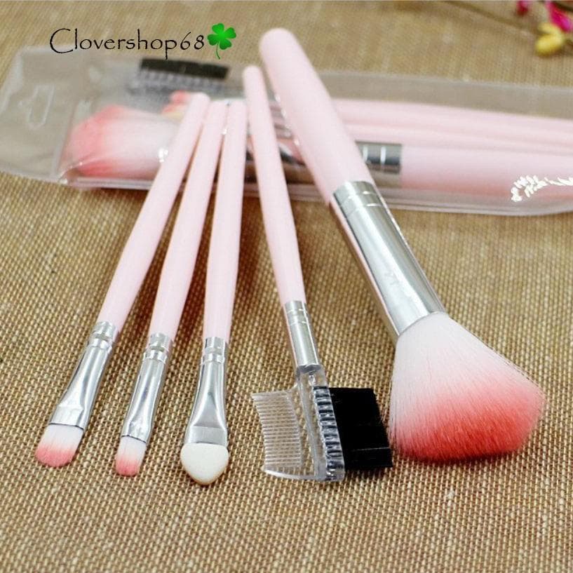 [HCM]Bộ cọ trang điểm 5 cây mềm mượt Tông Hồng Nhỏ Gọn Xinh Xắn