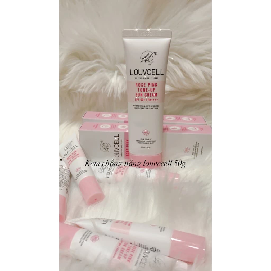 Kem Chống Nắng Nâng Tone Dưỡng Trắng Da Louvecell Rose Pink Tone up Sun Cream SPF50+/PA++++ Frorence86 Store