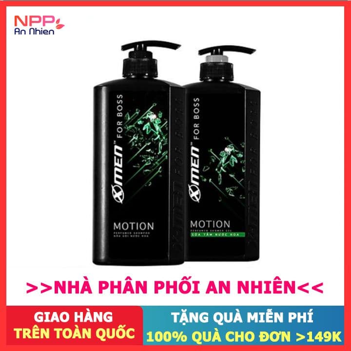 Combo Dầu gội nước hoa X-Men for Boss Motion 650g + Sữa tắm Motion 650g- NPP AN NHIÊN