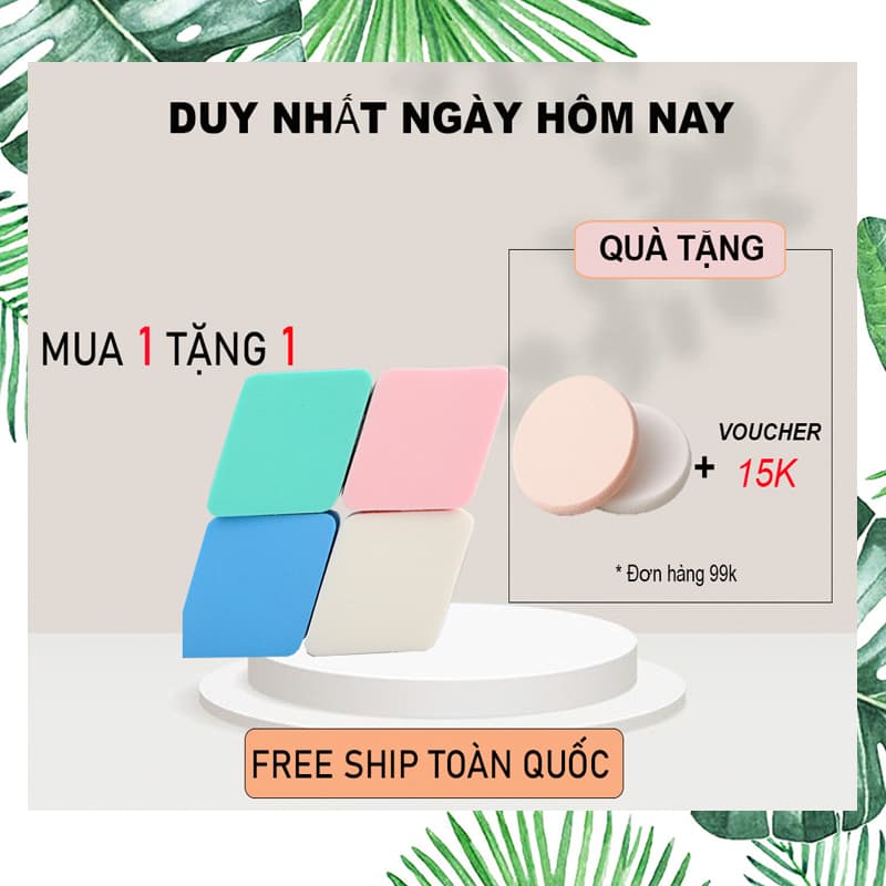(FREE SHIP 18K ) Mút trang điểm hình thoi chất liệu mềm mại  Bông trang điểm Dụng cụ trang điểm (1 bông) (2 bông)(TẶNG QUÀ TRÊN MỖI ĐƠN HÀNG)n