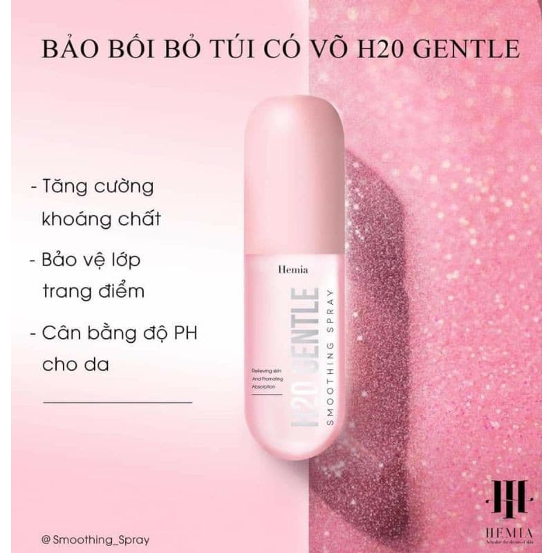 "Xịt khoáng căng bóng DNA cá tầm H20 gentle cấp ẩm làm dịu da bảo vệ lớp trang điểm "