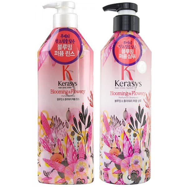 Cặp gội xả nước hoa cây tuyết tùng Kerasys Bloming Hàn Quốc 600ml