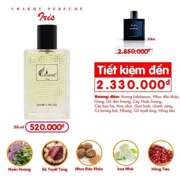 NƯỚC HOA NAM IRIS 50ML chính hãng