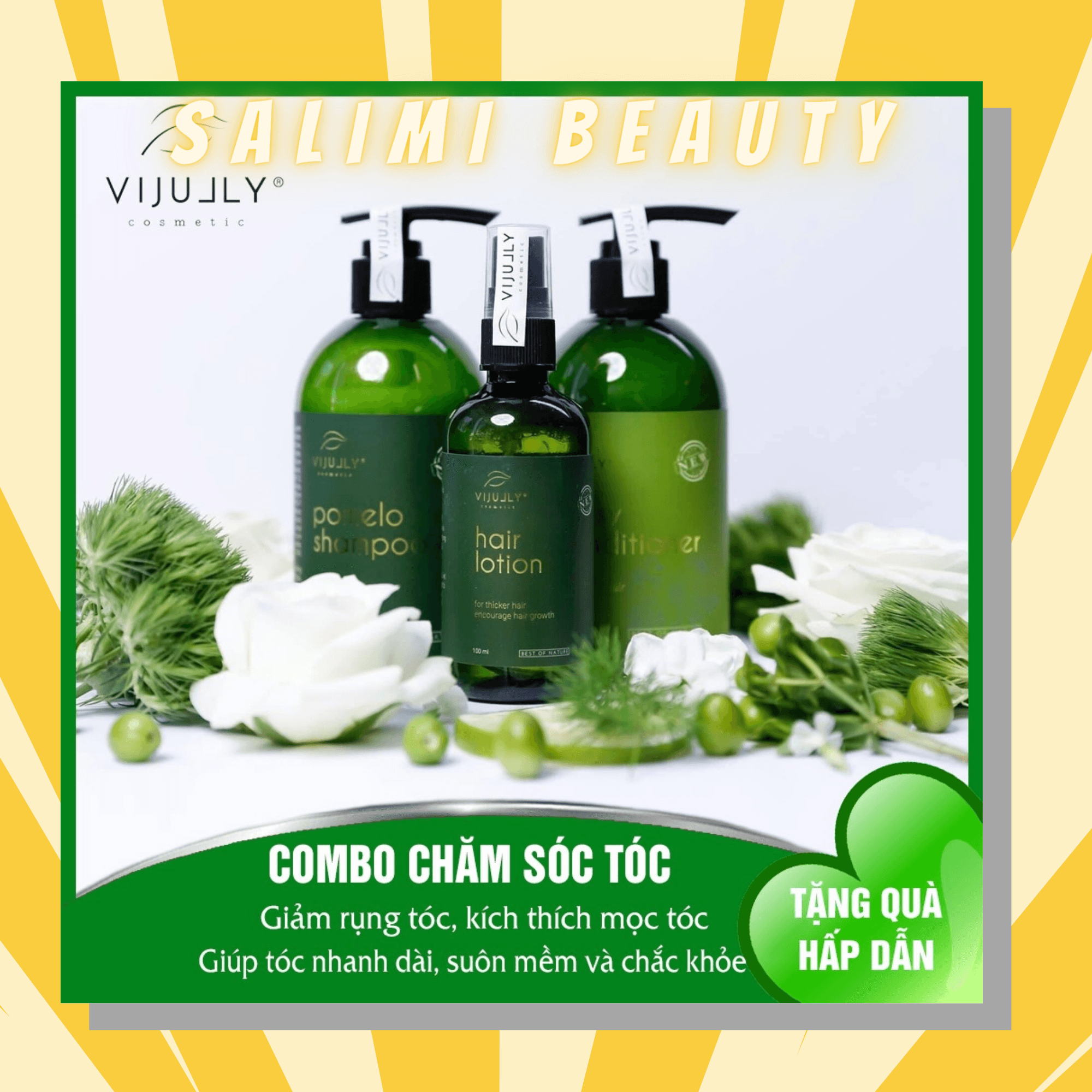 [VI JULLY] Liệu Trình Giảm Rụng Tóc - Dầu Gội Bưởi + Dầu Xả Dừa + Tinh Dầu Bưởi - Kích Mọc Tóc Nhanh Chóng Cung Cấp Vitamin Collagen Dưỡng Chất Giúp Tóc Chắc Khỏe - HÀNG CHÍNH HÃNG