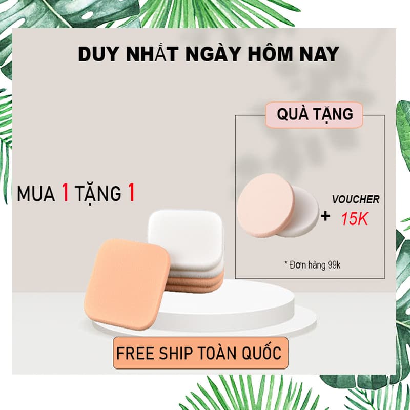 (FREE SHIP 18K )Mút trang điểm vuông xịn" Bông tán kem Mút tán phấn Miếng mút trang điểm siêu Cute đẹp mịn đàn hồi cực tốt(TẶNG QUÀ TRÊN MỖI ĐƠN HÀNG)