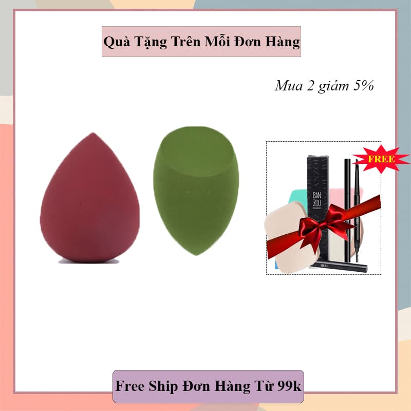 (FREE SHIP TOÀN QUỐC) Bông Mút Trang Điểm 1 Hộp 2 Bông Siêu Mềm Mịn Siêu Dễ Thương (GIẢM GIÁ CỰC SỐC) (KHUYẾN MÃI 3 NGÀY)