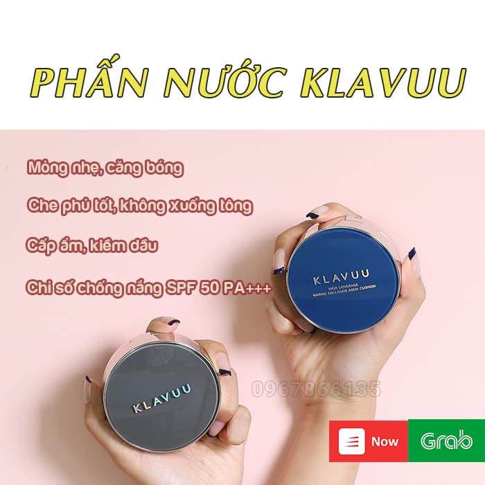Phấn nước Cushion Klavuu High Coverage Tension Cushion 15g mỏng nhẹ căng bóng Hàn Quốc đủ màu