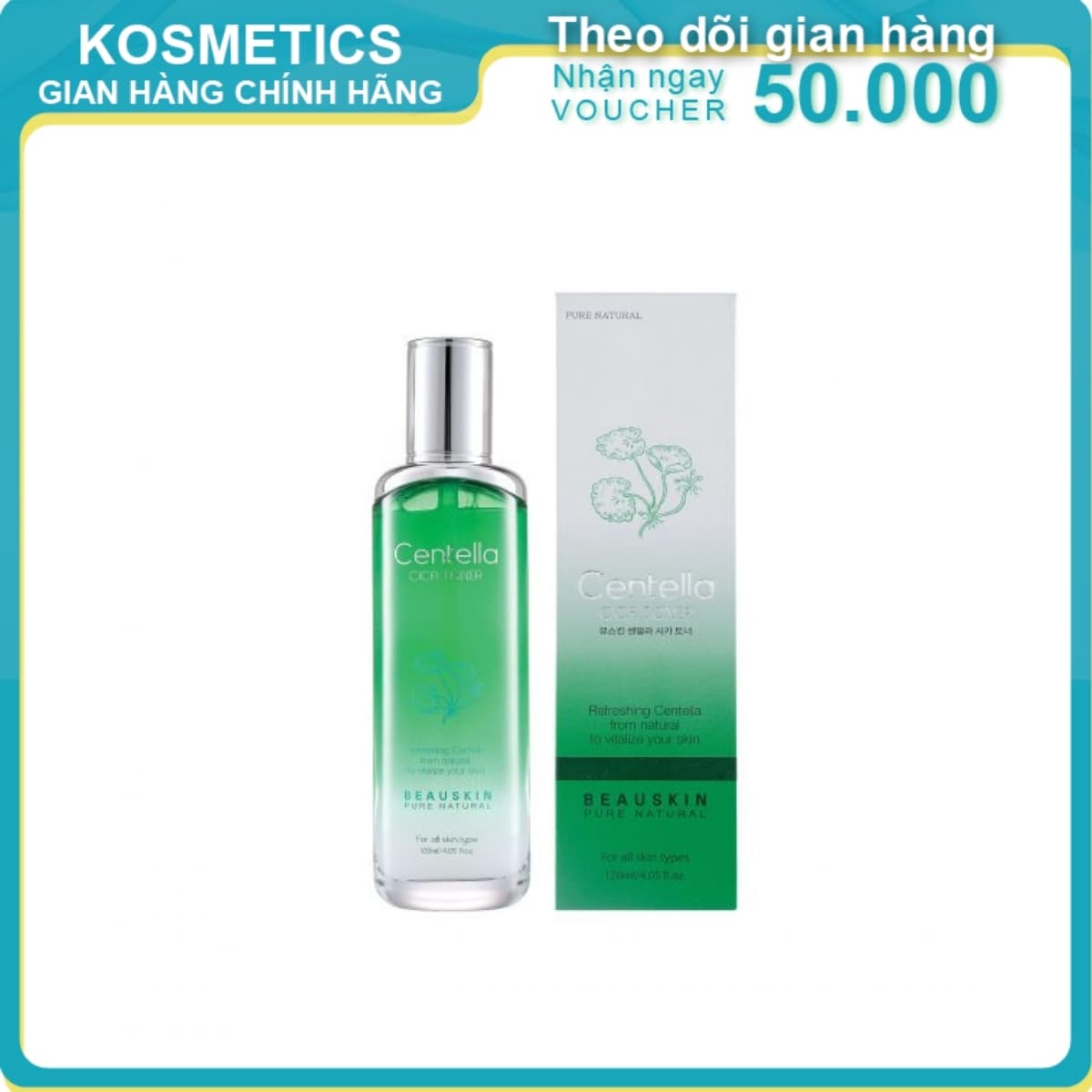 [HCM]Nước hoa hồng chiết xuất rau má BEAUSKIN CICA CENTELLA 120ml
