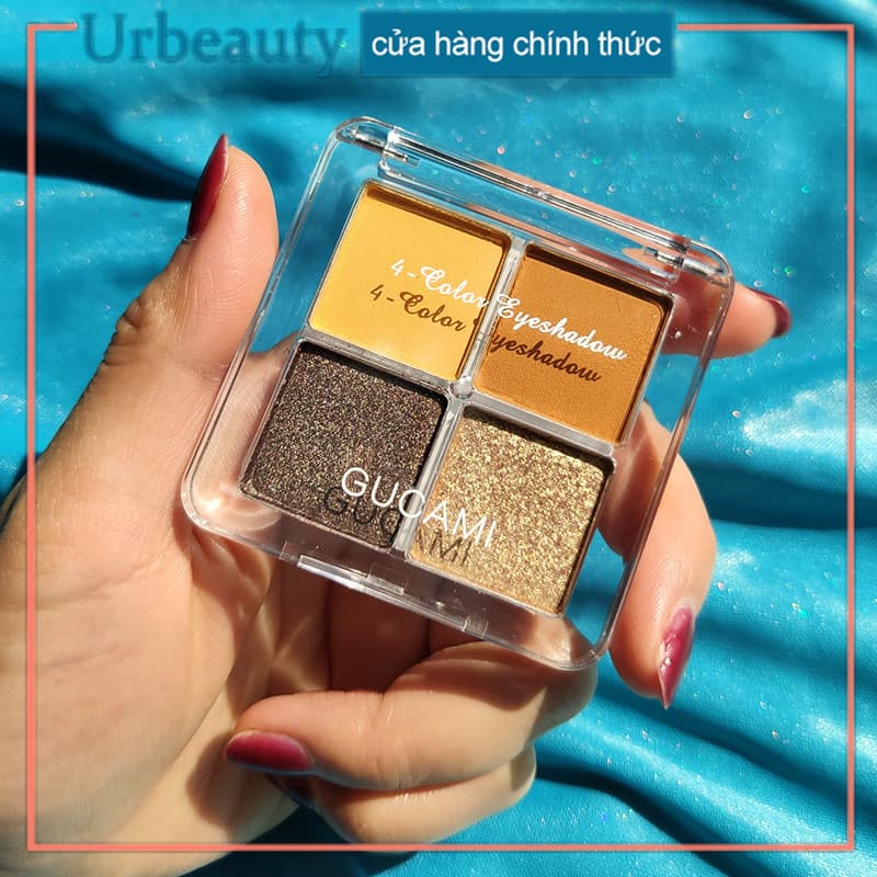 【Urbeauty Mall】4 màu ngọc trai đất màu phấn mắt bảng màu phấn mắt trang điểm chuyên nghiệp