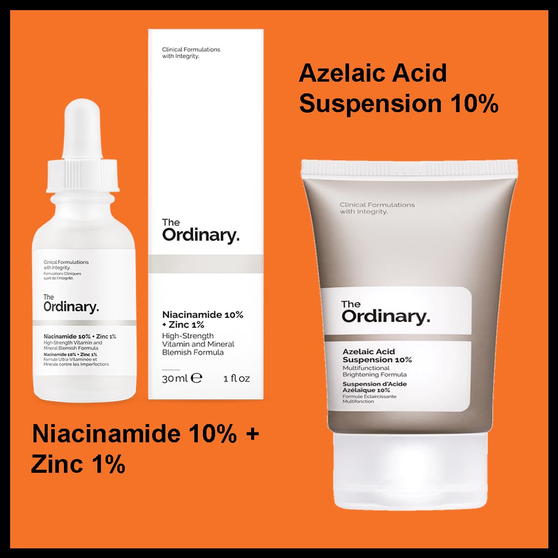 Combo The Ordinary Niacinamide 10% + Zinc 1% The Ordinary Azelaic Acid Suspension 10% 30ml
