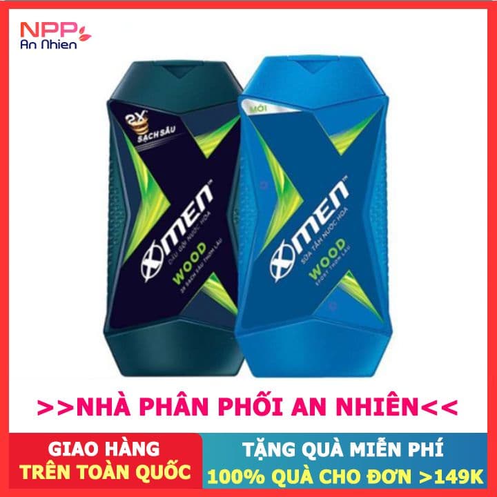 Combo Dầu Gội X-Men Nước hoa Wood 180G + Sữa Tắm X-Men Nước hoa Wood 180G- NPP AN NHIÊN