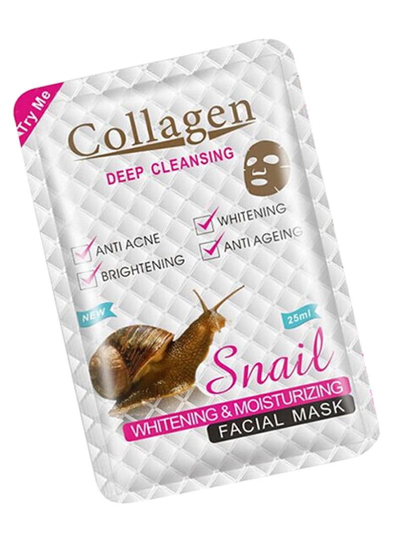 Mặt Nạ Cllagen Snail WHITENING & MOISTURIZING FACIAL MASK  Dưỡng Ẩm Trắng Da Tinh Chất Ốc Sên 1 hộpx10 miếng