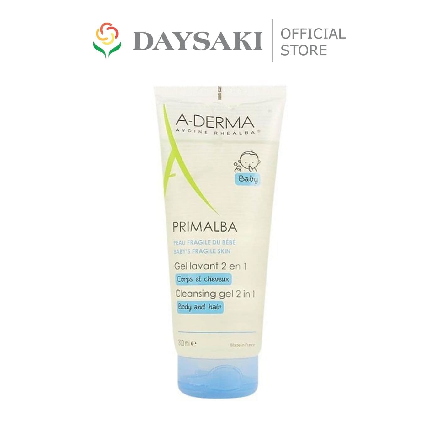 [HCM]A-Derma Gel Tắm Gội Hằng Ngày Cho Bé Primalba Cleansing Gel 2 in 1 200ml
