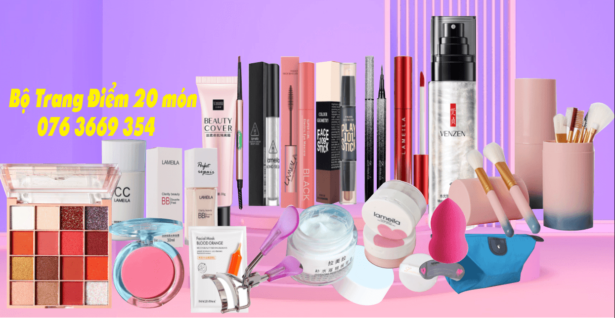Bộ trang điểm đầy đủ 20 món chuyên nghiệp cho nàng