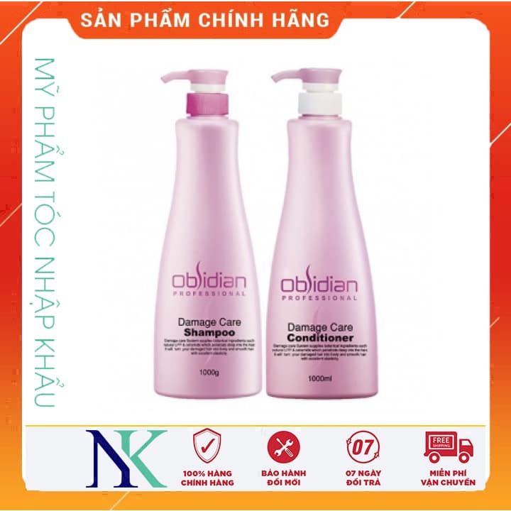 [HCM]Dầu Gội Xả Tái Tạo Tóc Hư Tổn Damage Care Obsidian 1000Ml