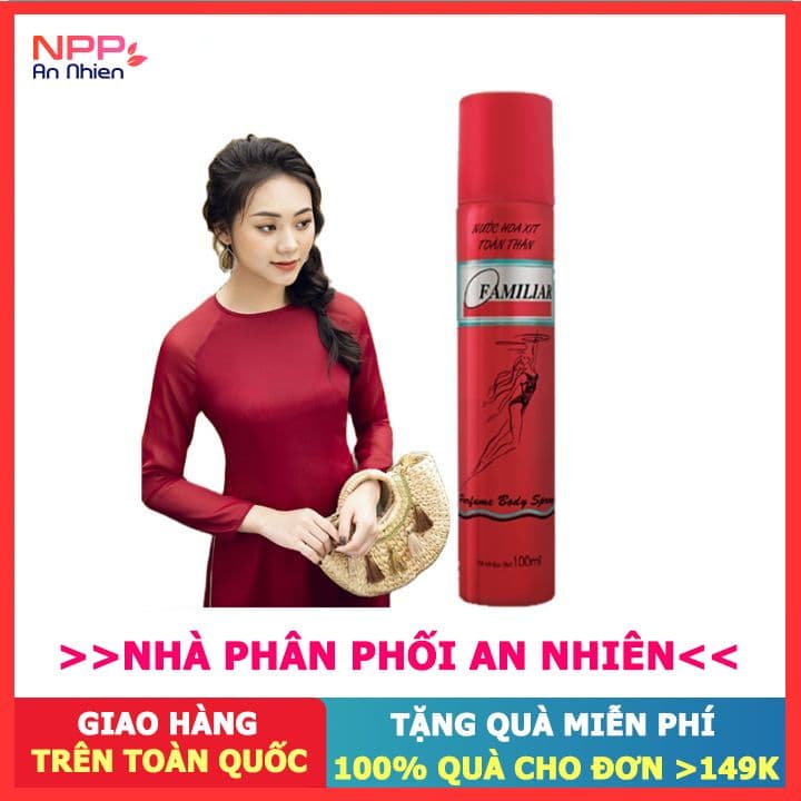 Nước hoa toàn thân Familiar fefume body spray (đỏ) 100ml - NPP AN NHIÊN