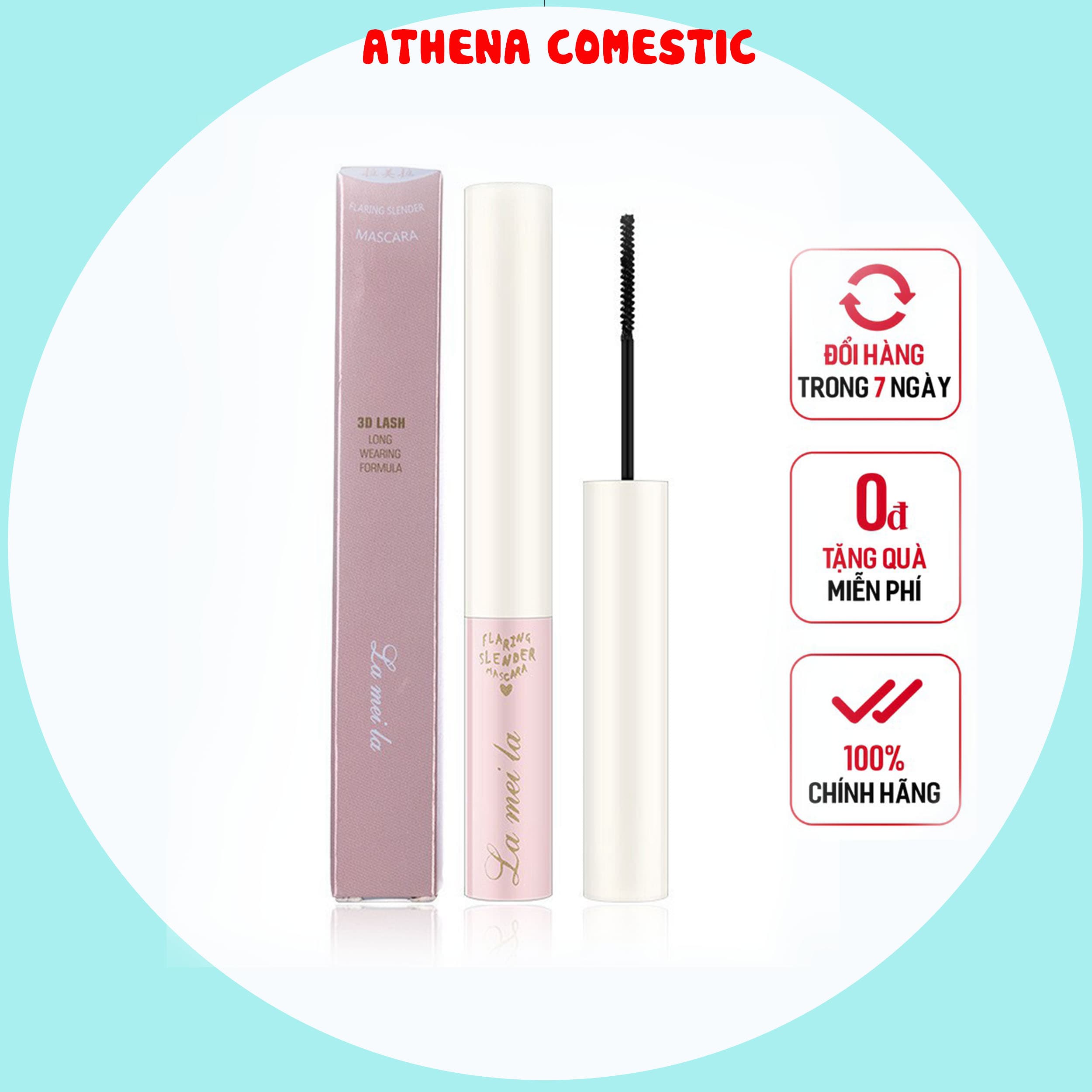 Mascara siêu mảnh tơi mi lameila hàng nội địa trung màu hồng dễ thương - Athena
