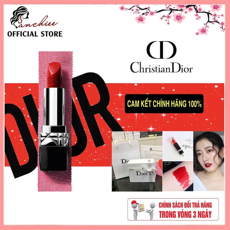 Son DIOR ROUGE Bản Full Size. full box hộp hãng. sự kết hợp 2 dòng son dưỡng và son lì