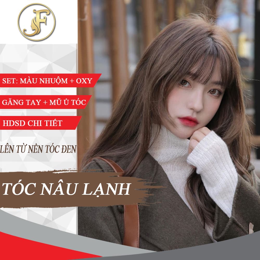 [HCM]Thuốc nhuộm tóc màu NÂU LẠNH - Nhuộm Từ Nền Đen - KHÔNG CẦN TẨY-tặng oxy