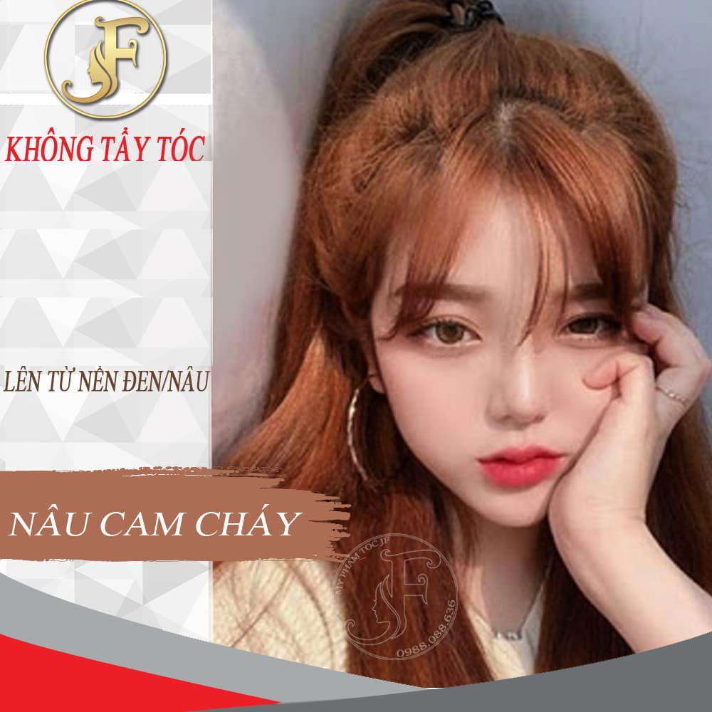 [HCM]Thuốc Nhuộm Tóc Tại Nhà J F Nâu Cam Cháy