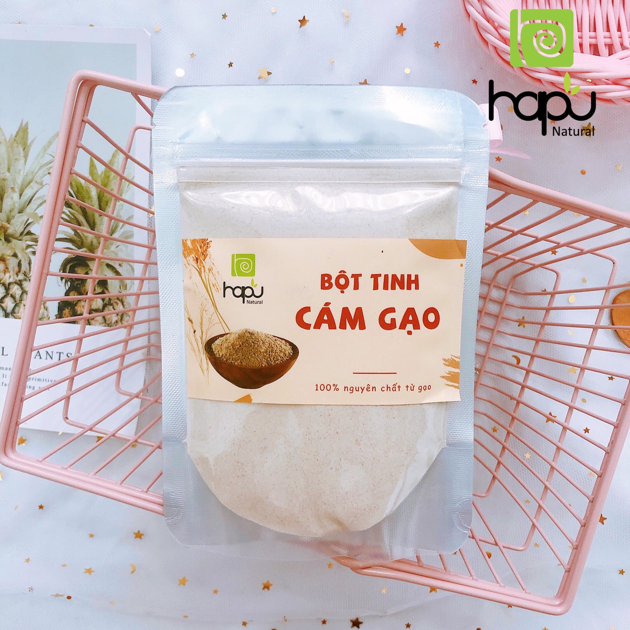 [HCM]Bột Tinh Cám Gạo Nguyên Chất Hapu Organic Bột Thiên Nhiên Đắp Mặt Trắng Da Ngừa Mụn Tẩy Tế Bào Dưỡng Da Mềm Mịn