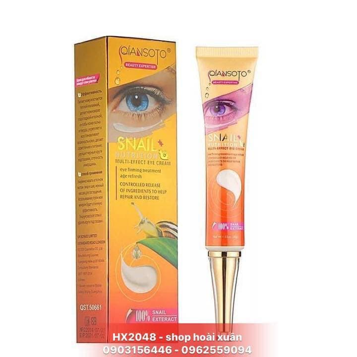 [HCM]Kem dưỡng trắng mờ thâm quầng mắt Qiansoto Snail eye cream Tinh chất ốc sên - HX2048