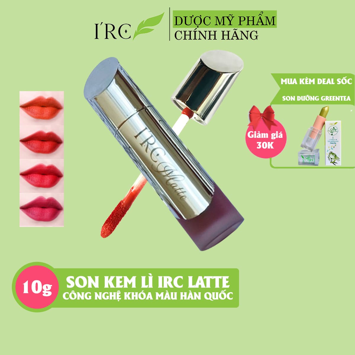 Son kem lì Matte IRC – Bạc không chì công nghệ khóa màu Hàn Quốc ăn lâu trôi màu sắc tự nhiên