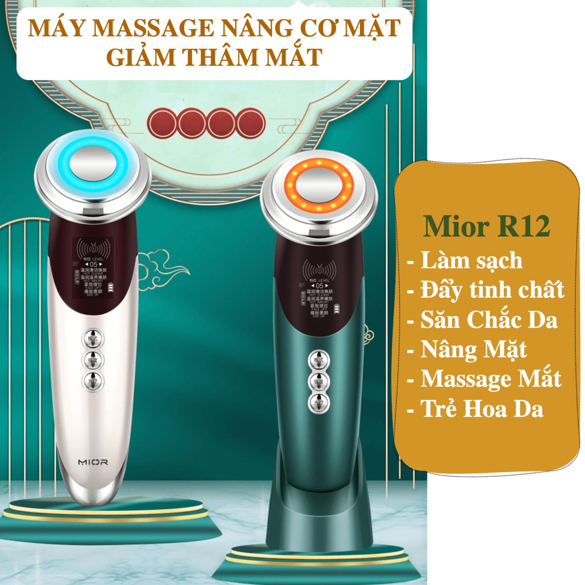 Máy Chăm Sóc Da Mặt Đẩy Tinh Chất Se Khít Lỗ Chân Lông Căng Da Máy Massage Mặt Chăm Sóc Vùng Da Dưới Mắt Máy Rửa Mặt
