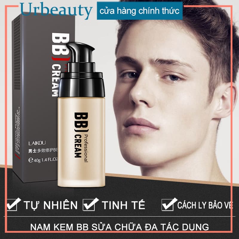 【Urbeauty Mall】 LAIKOU BB Cream for Men 40g Lúa mì che khuyết điểm，Kem nền che khuyết điểm dưỡng ẩm chống ẩm LAIKOU Liquid Foundation 40g