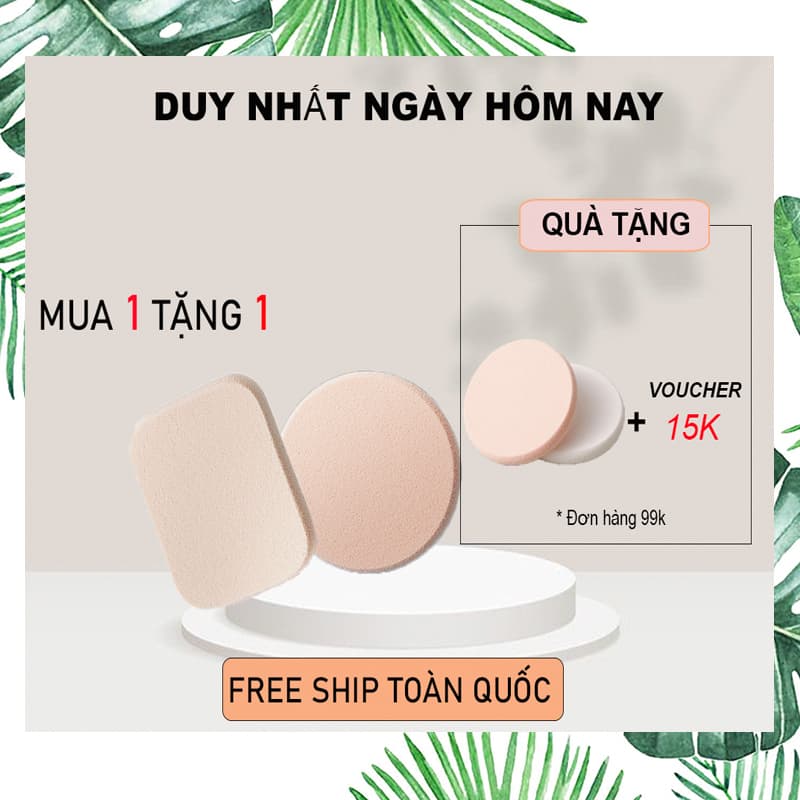 (FREE SHIP 18K )Mút trang điểm SET 2 BÔNG vuông + tròn tán kem Mút tán phấn Miếng mút trang điểm siêu Cute đẹp mịn đàn hồi cực tốt (TẶNG QUÀ TRÊN MỖI ĐƠN HÀNG)