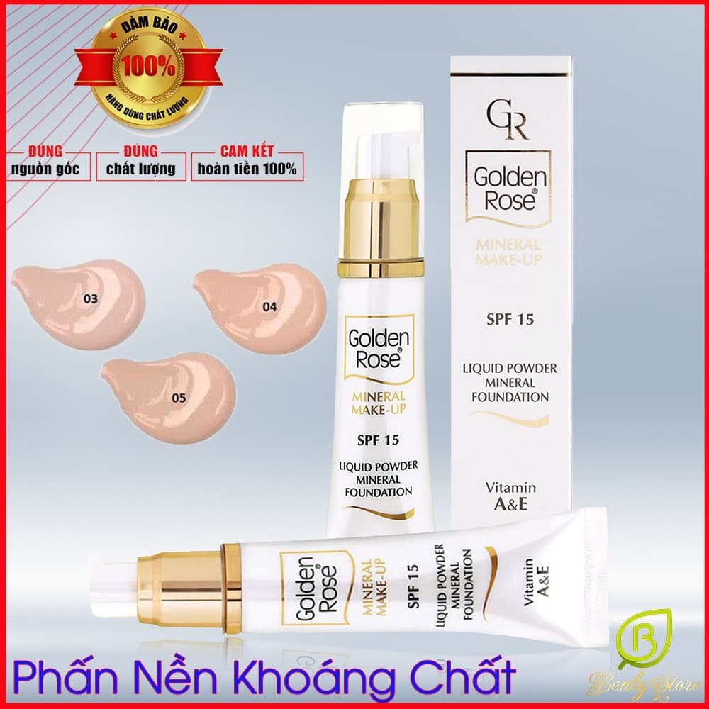 Kem l&oacutet kho&aacuteng chất che khuyết điểm - LIQUID POWDER MINERAL FOUNDATION GOLDEN ROSE