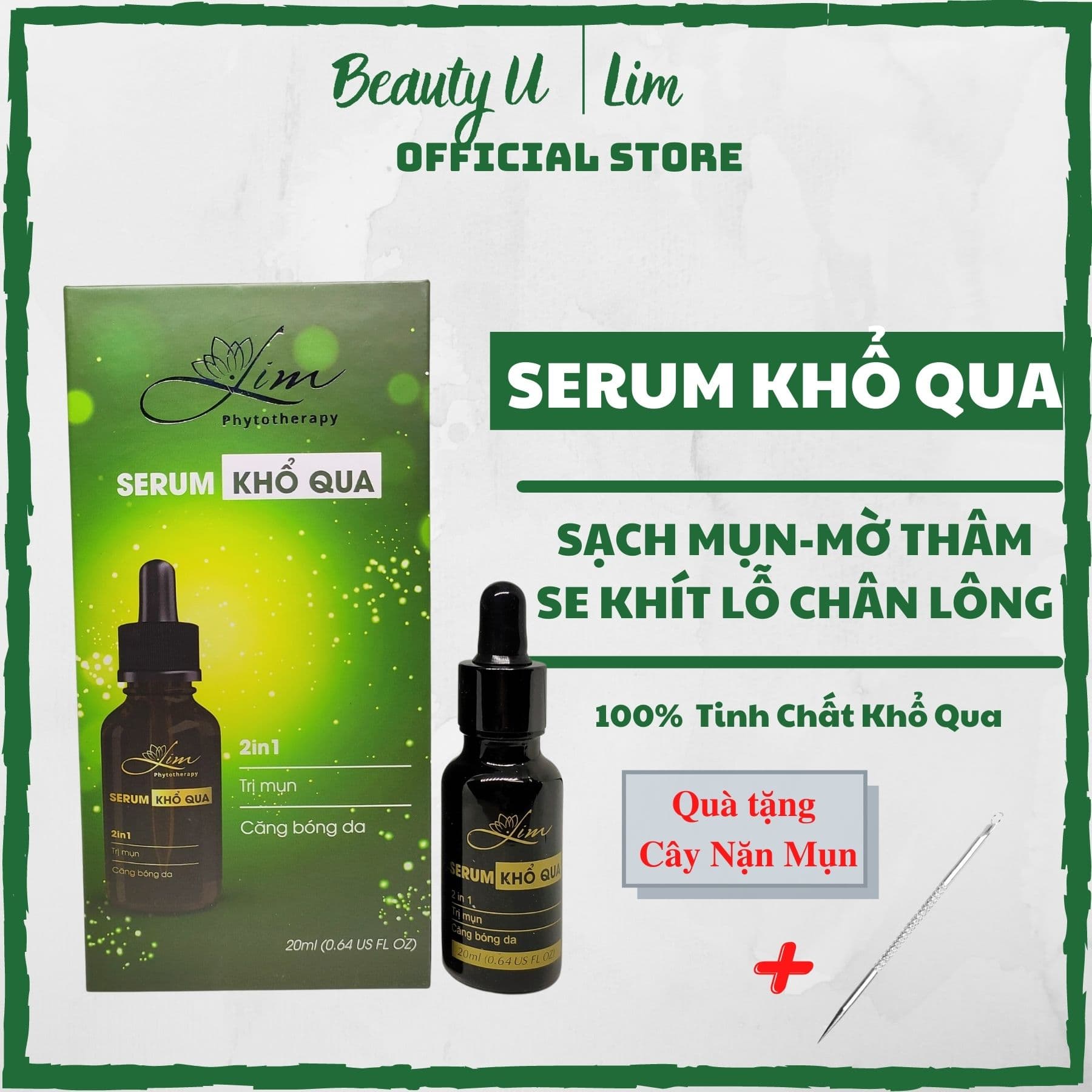 Serum Trị Mụn Mờ Thâm Tinh Chất Khổ Qua LimFarm - Hỗ Trợ Trị Mụn Mờ Thâm  Phục Hồi Da  Chống Lão Hóa  Chống Lão Hóa