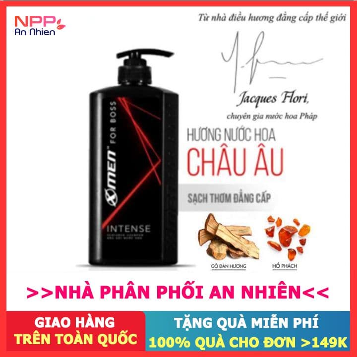Dầu gội nước hoa X-Men For Boss Intense 650g- NPP AN NHIÊN