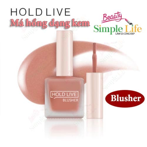 Má hồng dạng kem Hold Live Fruit Juice Blusher óng ánh tự nhiên bền màu không thấm nước (12.5g)