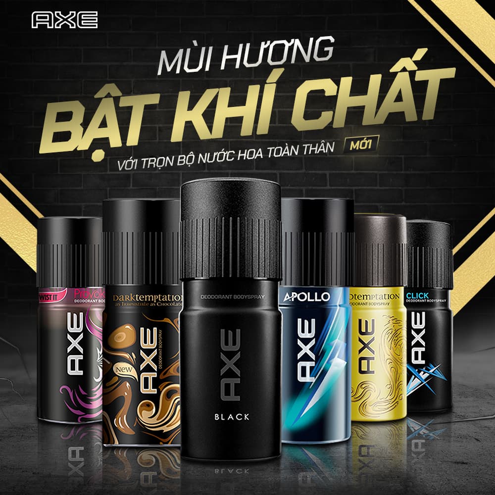 Xịt thơm giảm tiết mồ hôi khử mùi dành cho Nam Axe Temptation 150ml
