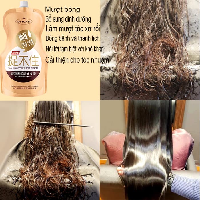 Mặt nạ tóc dưỡng ẩm cải thiện khô xơ giúp phục hồi tóc hư tổn dưỡng tóc giúp tóc mềm mượt óng ả.