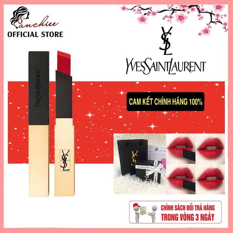 Son môi YSL rouge pur couture The Slim (vỏ vàng) - đủ bill - full box.