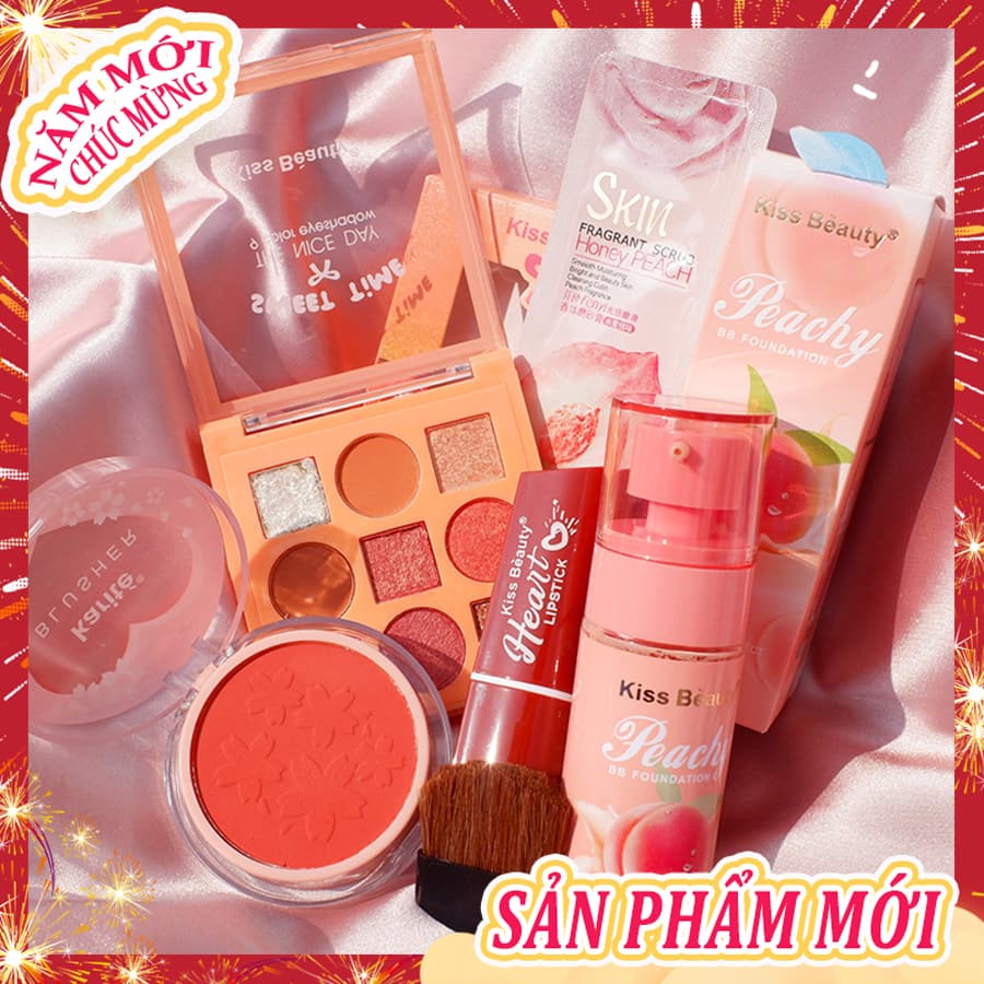 [HCM]【Kiss Belle Shop】Trọn bộ trang điểm trang điểm 5 món đầy đủ (kem BB+9 màu Bóng mắt+Má hồng+Son môi+Gel tẩy tế bào chết)