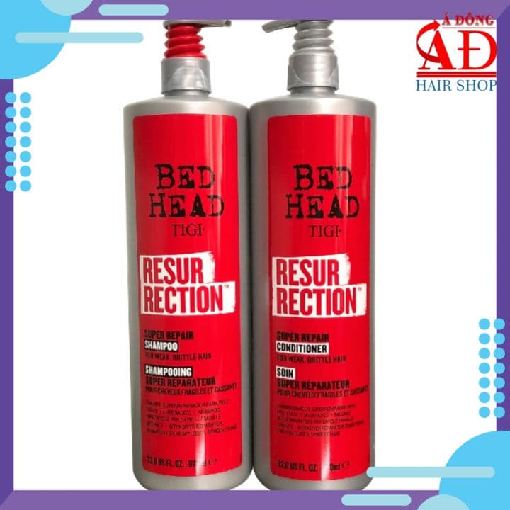 [TIGI chính hãng] Dầu gội xả TIGI BedHead Resurrection cấp độ 3 màu đỏ new 970ml