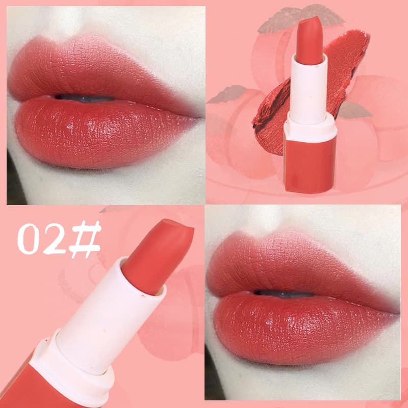 [Peachy Sis] Phong cách mới Son môi hồng đào không thấm nước lâu trôi -6 màu có sẵn（1 thỏi son）