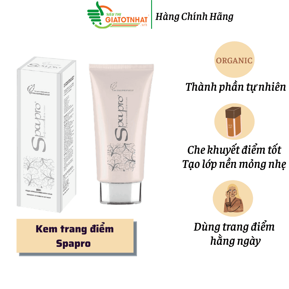 [HCM]Kem trang điểm làm trắng da BB01 40gr - Spapro