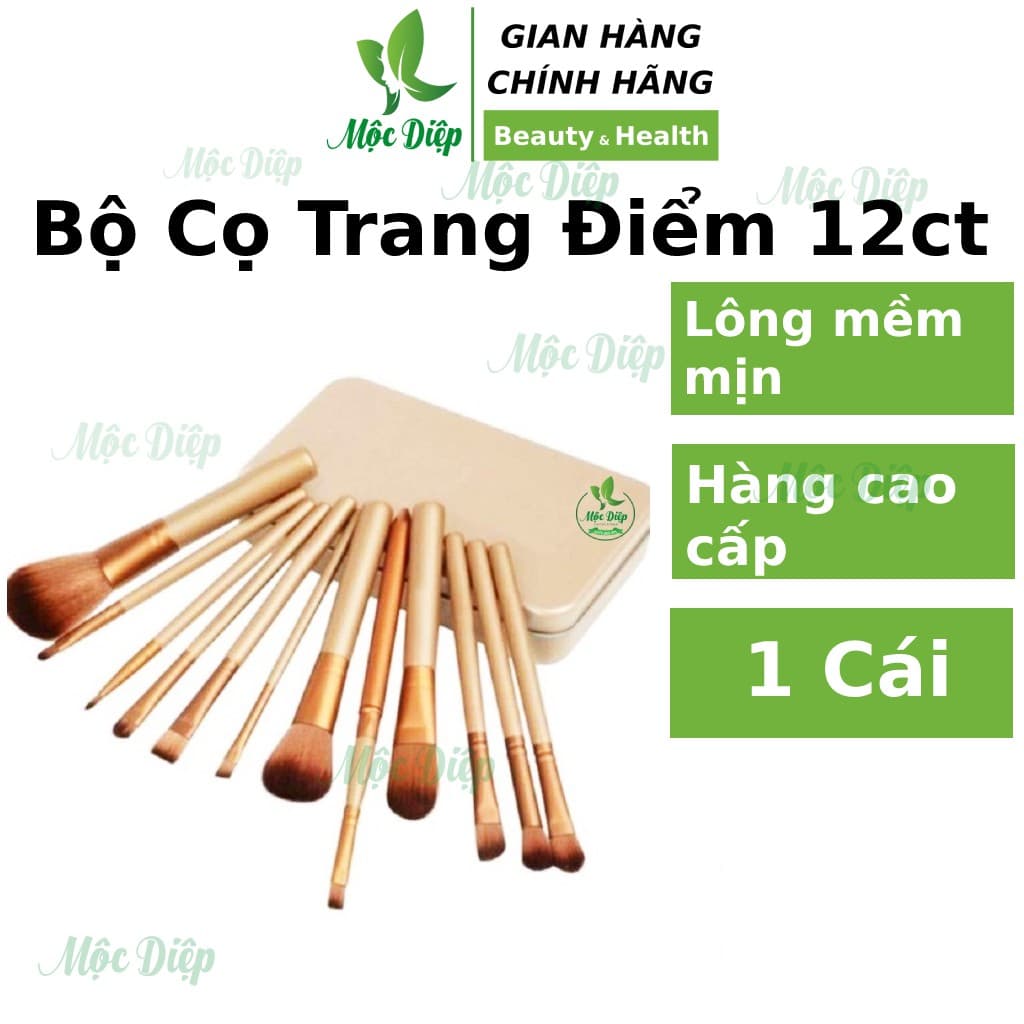 Bộ cọ trang điểm makup cá nhân đánh phấn đánh mắt 12 món Hàng Cao Cấp Mộc Diệp Cosmetic