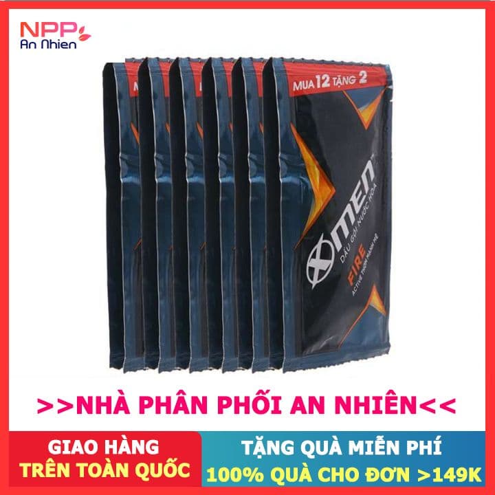 Dầu gội nước hoa X Men Fire Active thơm mạnh mẽ 5g x 12 gói- NPP AN NHIÊN